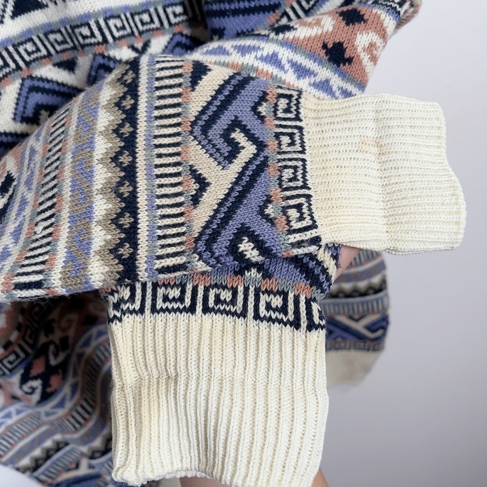 Men's Multicolor Patterned Sweater - Picture 9 of 16